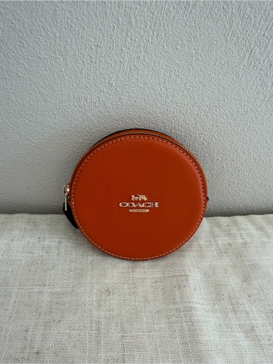 Coach Handbags - Coach Orange Tangerine Leather Coin Pouch
